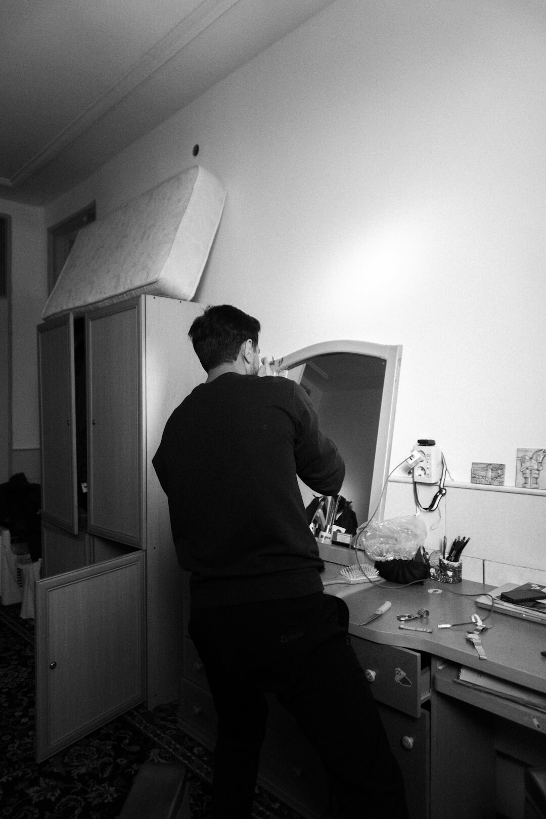 mystery writer at desk