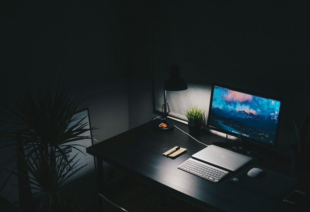 mystery writer desk setup
